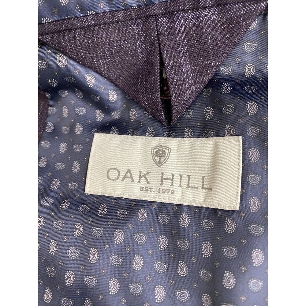 Oak Hill Burgundy Windowpane Sport Coat Blazer 58R 4XL Big Tall Quiet Luxury - Picture 4 of 14